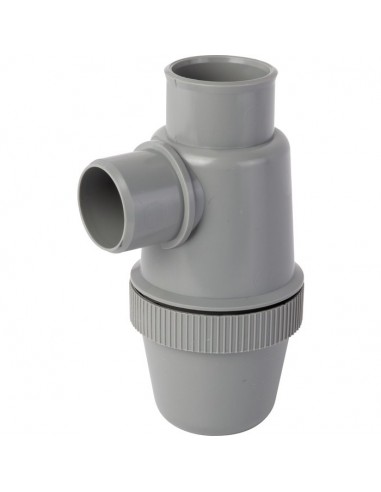 Siphon de parcours PVC gris vertical - Mâle / femelle - Ø 40 mm - Nicoll SR937040VEC est présent 